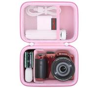 Elonbo Carrying Case for Kodak PIXPRO AZ528/ AZ255/ AZ405/ AZ425/ AZ401 Digital Camera, Kodak PIXPRO Astro Zoom Vlogging Camera Hard Travel Storage Bag, Mesh Pocket fits Battery Cable, Pink