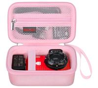 Elonbo Carrying Case for Kodak PIXPRO WPZ2 Digital Camera, Kodak WPZ2 Hard Travel Bag, Rugged Waterproof Shockproof 4K Video Vlogging Camera Storage Cover, Mesh Pocket fits Battery Cables, Pink