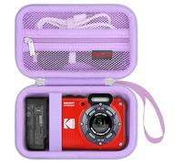 Elonbo Carrying Case for Kodak PIXPRO WPZ2 Waterproof Digital Camera, Kodak PIXPRO WPZ2 Hard Travel Bag, Mesh Pocket fits USB Cable Battery, Purple