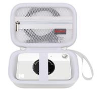 Elonbo Carrying Case for KODAK Printomatic Full-Color Instant Print Digital Camera, Portable Mini Photo Printer Hard Travel Bag, Picture Printer Storage Holder, Mesh Bag Fits Photo Paper Cable, White
