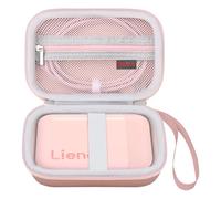 Elonbo Carrying Case for Liene 2x3” Photo Printer, Portable Instant Printer Travel Holder, Mini Picture Printer Bag. Mesh Pocket Fits Photo Paper, Cable. Pink