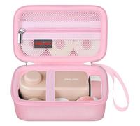 Elonbo Carrying Case for Makeid Label Maker Machine, Makeid L1 Portable Bluetooth Label Printer Handheld Label Printer Storage Holder Bag, Extra Mesh Pocket Fits Label Paper Cable, Pink