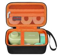 Elonbo Carrying Case for Makeid Label Maker Machine, Makeid L1 Portable Bluetooth Label Printer Handheld Label Printer Storage Holder Bag, Extra Mesh Pocket Fits Label Paper Cable, Black+Orange