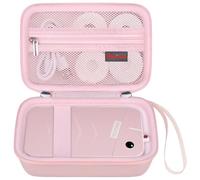 Elonbo Carrying Case for ORGSTA S001 Label Maker Machine, Portable Mini Bluetooth Thermal Label Printer Storage Holder, Wireless Small Handheld Sticker Maker Travel Bag, Pocket Fits Paper, Pink