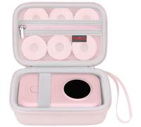 Elonbo Carrying Case for Phomemo D30 Label Maker Machine/Phomemo D35, Portable Bluetooth Label Printer Travel Bag,Small Mini Smart Phone Handheld Labeler Storage Holder,Pocket Fits Label Paper,Pink
