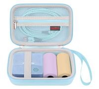 Elonbo Carrying Case for Phomemo M02 Label Maker, Pocket Printer Mini Sticker Printer Bluetooth Inkless Thermal Photo Printer Travel Bag, Label Printer Storage Holder, Mesh Pocket Fits Label Paper