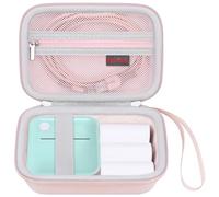 Elonbo Carrying Case for Phomemo Mini Printer M02 Pocket Sticker Printer/VFU Label Maker Machine, Mini Label Printer Portable Thermal Printer Travel Bag, Sticker Printer Storage Holder, Pink