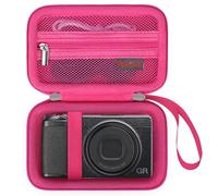Elonbo Carrying Case for Ricoh GR IIIx HDF/GR IIIx/Ricoh GR III HDF/GR III/GR II/GR Digital Camera, RICOH GR Premium Digital Compact Camera Travel Storage Cover Bag Organizer Holder, Raspberry