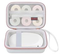 Elonbo Carrying Case for SUPVAN E10 Bluetooth Label Maker Machine, Portable Mini Thermal Label Printer Storage Holder, Wireless Small Handheld Sticker Maker Travel Bag, Pocket Fits Paper, White