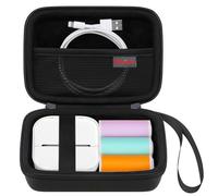 Elonbo Carrying Case for T02 Mini Printer, Compatible with Memoking/Omezizy/Memoqueen/Phomemo/Ponek T02 Portable Bluetooth Thermal Label Maker Travel Bag, Small Smart Handheld Labeler Holder, Black