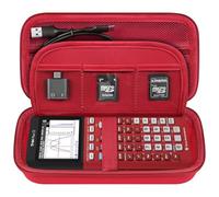 Elonbo Carrying Case for Texas Instruments TI-84 Plus CE/TI-84 Plus/Texas Instruments TI-83 Plus Color Graphing Calculator, Extra Mesh Pocket Fits Charger, Manual, Red