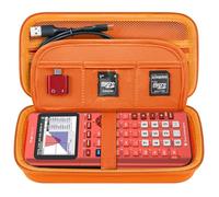 Elonbo Carrying Case for Texas Instruments TI-84 Plus CE/TI-84 Plus/TI-83 Plus CE/Casio fx-9750GII Color Graphing Calculator, Extra Mesh Pocket Fits Charging Cable, Charger, Manual, Orange+Orange