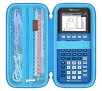 Elonbo Carrying Case for Texas Instruments TI-84 Plus CE/TI-84 Plus/TI-83 Plus CE Color Graphing Calculator, Extra Mesh Pocket Fits Charger, Manual and Accessories, Blue