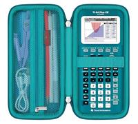 Elonbo Carrying Case for Texas Instruments TI-84 Plus CE/TI-84 Plus/TI-83 Plus CE Color Graphing Calculator, Extra Mesh Pocket Fits Charger, Manual and Accessories, Green
