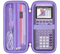 Elonbo Carrying Case for Texas Instruments TI-84 Plus CE/TI-84 Plus/TI-83 Plus CE Color Graphing Calculator, Extra Mesh Pocket Fits Charger, Manual and Accessories, Purple