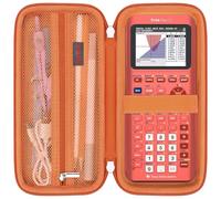 Elonbo Carrying Case for Texas Instruments TI-84 Plus CE/TI-84 Plus/TI-83 Plus CE Color Graphing Calculator, Extra Mesh Pocket Fits Charger, Manual and Accessories, Orange+Inside Orange