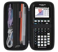 Elonbo Carrying Case for Texas Instruments TI-84 Plus CE/TI-84 Plus/TI-83 Plus CE Color Graphing Calculator, Extra Mesh Pocket Fits Charger, Manual and Accessories, Black+Inside Black