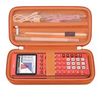 Elonbo Carrying Case for Texas Instruments TI-84 Plus CE/TI-84 Plus/TI-83 Plus/TI-83 Plus CE Color Graphing Calculator, Extra Mesh Pocket Fits Charging Cable Charger Manual,Orange+Inside Orange