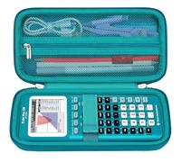 Elonbo Carrying Case for Texas Instruments TI-84 Plus CE/TI-84 Plus/TI-83 Plus/TI-83 Plus CE Color Graphing Calculator, Extra Mesh Pocket Fits Charging Cable Charger Manual, Green+Inside Green