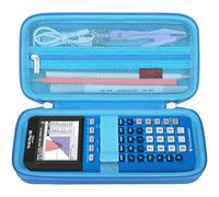 Elonbo Carrying Case for Texas Instruments TI-84 Plus CE/TI-84 Plus/TI-83 Plus/TI-83 Plus CE Color Graphing Calculator, Extra Mesh Pocket Fits Charging Cable Charger Manual, Blue+Inside Blue