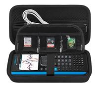 Elonbo Carrying Case for Texas Instruments TI-Nspire CX II CAS/CX II/CX/CX CAS Color Graphing Calculator, Extra Zipped Pocket Fits Charging Cable, Charger, Manual, Black+Black