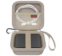 Elonbo Carrying Case for TP-Link Ultra-Portable Wi-Fi 6 AX1500 TL-WR1502X/ AX3000 TL-WR3002X Travel Router, Wireless Hotspot Router Storage Holder,Extra Mesh Pocket Fits Power Adapter Cable,Champagne