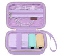 Elonbo Carrying Case for TYPONOS/ETIKEZ Sticker Printer, PM290 Portable Mini Printer, Inkless Bluetooth Label Maker Machine Travel Bag, Thermal Photo Printer Storage Holder, Pocket Fits Paper, Purple