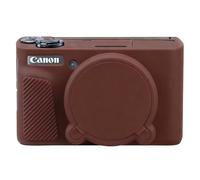 Elonbo Case for Canon PowerShot SX740/ SX730 HS Digital Camera, Brown | Canon SX740 HS HS Soft Silicone Camera Case, Slim Anti-Scratch Rubber Sleeve Protective Skin with Detachable Lens Cover