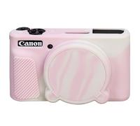 Elonbo Case for Canon PowerShot SX740/ SX730 HS Digital Camera, Off Pink | Canon SX740 HS HS Soft Silicone Camera Case, Slim Anti-Scratch Rubber Sleeve Protective Skin with Detachable Lens Cover