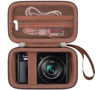 Elonbo Case for Panasonic LUMIX DC-TZ99E/ TZ99/ TZ300/ LX10 Camera, Brown | Panasonic LUMIX ZS99/ TZ99 Compact Travel Zoom Camera Carrying Case, Hard Travel Protective Bag, Mesh Pocket fits Accessories