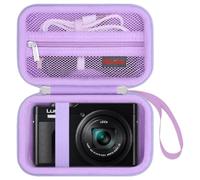 Elonbo Case for Panasonic LUMIX DC-TZ99E/ TZ99/ TZ300/ LX10 Camera, Purple | Panasonic LUMIX ZS99/ TZ99 Compact Travel Zoom Camera Carrying Case, Hard Travel Protective Bag, Mesh Pocket fits Accessories