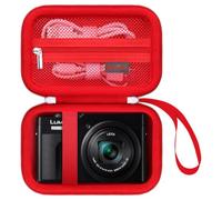Elonbo Case for Panasonic LUMIX DC-TZ99E/ TZ99/ TZ300/ LX10 Camera, Red | Panasonic LUMIX ZS99/ TZ99 Compact Travel Zoom Camera Carrying Case, Hard Travel Protective Bag, Mesh Pocket fits Accessories