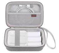 Elonbo D110 Label Maker Machine Carrying Case, Travel Bag for NIIMBOT/JADENS D110 Portable Bluetooth Wireless Label Printer, Small Thermal Sticker Printer Storage Holder, Pocket Fits Tape,Grey White