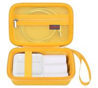 Elonbo D110 Label Maker Machine Carrying Case, Travel Bag for NIIMBOT/JADENS D110 Portable Bluetooth Wireless Label Printer, Small Mini Thermal Sticker Printer Storage Holder, Pocket Fits Tape,Yellow