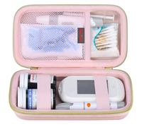 Elonbo Diabetic Supplies Travel Case, Diabetic Supply Organizer Bag, Glucose Meter Storage Case, Insulin Pen Carrying Case for Glucose Monitor, Blood Sugar Test Strips, Lancets, Syringe, Pink