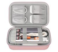Elonbo Hard Travel Cords Organizer Universal Small Electronic Accessories Carrying Bag for Chargers MacBook Adapter Magic Mouse Apple Pencil Flash Disk Tech Portable Storage Bag, Rose Gold