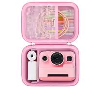 Elonbo Kids Camera Case for ETIKEZ/TIATUA/CalineGam/ASTGMI/Gofunly/Hangrui/Himont/GREENKINDER/OPERHOO/UIONVO/MYSTILUCK Kids Camera Instant Print, Hard Carrying Case Protective Travel Bag, Pink