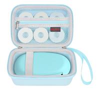 Elonbo Label Maker Case for SUPVAN E10 Mini Bluetooth Label Printer, Extra Interior Mesh Pocket Fits Label Paper Cable, Blue. (CASE ONLY! Label Maker not Included)