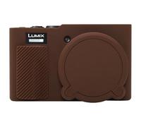 Elonbo Silicone Camera Case for Panasonic Lumix DC-TZ99/ZS99 Point and Shoot Camera, Lumix DC-TZ99 Digital Camera Soft Rubber Protective Case with Detachable Lens Cover, Coffee Color