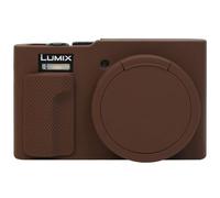 Elonbo Silicone Camera Case for Panasonic LUMIX ZS99 Point and Shoot Camera, LUMIX ZS99 Digital Camera Soft Rubber Protective Case with Detachable Lens Cover, Coffee Color