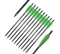 ELONG 12 Pcs Carbon Crossbow Bolts 20 Inch Hunting Archery Arrows with 100 Grain Replacement Arrow Tips Tip