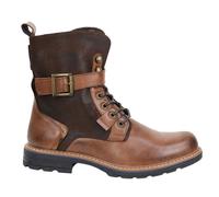 Elong Mens Distressed PU Leather Boots - Camel - UK 8