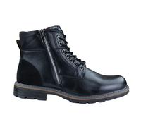 Elong Mens Military Boots Laced Black Brown Side Zip Retro Punk Casual - Black - UK 9