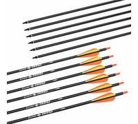 ELONG OUTDOOR 28 30 31Inch Carbon Arrow Archery Hunting Targeting Arrows with 100 Grain Removable Tips for Archery Compound & Recurve Bow & Traditional Bow Target Practice Shooting