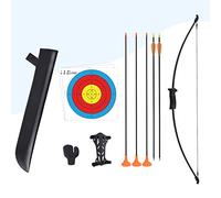 ELONG OUTDOOR Archery Set Recurve Bow and Arrow Set Kids Outdoor Youth Junior Archery Beginner Training for Teen Teams Game Gift (Includes 8 Arrows, Armguard, Quiver, Target Face, Finger Tab)
