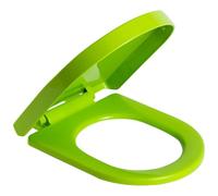 Elongated D-Shape Toilet Seat Soft Close & Mute Quick Release for Easy Cleaning Adjustable Hinges Simple Top Fixing Green Color Ideal for Modern Bathrooms