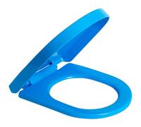 Elongated D-Shape Toilet Seat Soft Close & Mute Quick Release for Easy Cleaning Adjustable Hinges Top Fix Installation Stylish Blue Loo Lid
