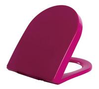 Elongated D-Shaped Toilet Seat Soft Close with Adjustable Hinge Quick Release for Easy Cleaning Quiet Anti-Slip PP Material Red Color
