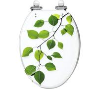 Elongated Resin Toilet Seat Slow Quiet Close for Bathroom | Quick release for easy cleaning, no slamming design, fits standard elongated toilet, suitable for daily bathroom use