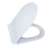 Elongated Slow-Close White Toilet Seat with Cover Soft Close, Easy to Install, Top Mount Plastic Hinge, Suitable to Elongated or Oval Toilets